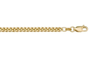 2.5 MM 14K SOLID GOLD CURB LINK CHAIN
