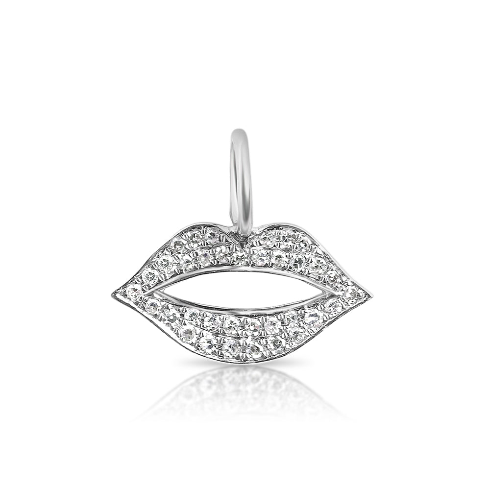 送税込【AMY O】Mini Kissy Lip Charm Pendant 14K☆チャーム ♪ Strawberry Clip-On Charm | Sequin