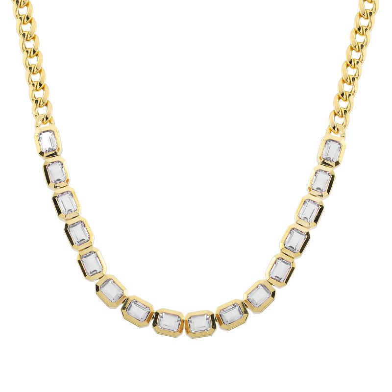 MARLEY GEMSTONE CUBAN LINK NECKLACE TOPAZ