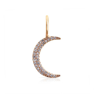 SMALL CRESCENT MOON CHARM WITH DIAMONDS