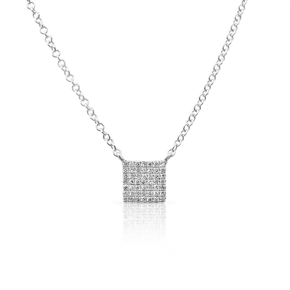 SQUARE DIAMOND PAVÉ PENDANT