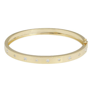 14K Yellow Gold Classic Diamond Bangle