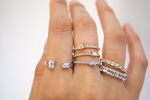 18K Gold Baguette Diamond Ring