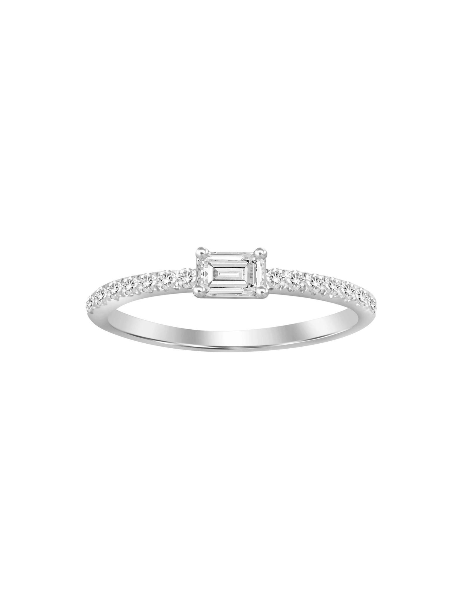 18K White Gold Baguette Diamond Ring