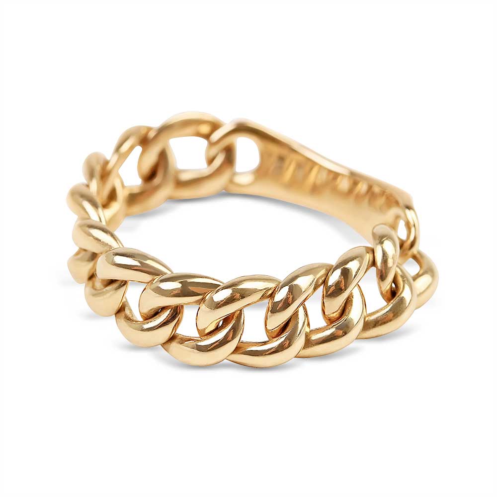 Light Solid Gold Chain Link Ring