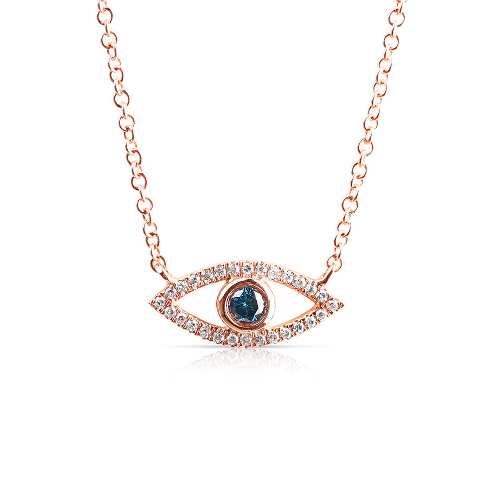 PERSÉE PARIS 18K Gold Pave Diamond Evil Eye Necklace