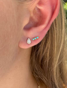 ELLIE BEZEL SET TURQUOISE STUDS