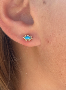 PIPER DIAMOND AND TURQUOISE MARQUIS EARRINGS