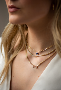SAPPHIRE PAPERCLIP NECKLACE