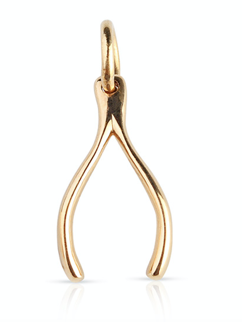 14K GOLD WISHBONE CHARM