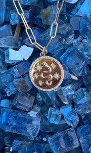 CELESTIAL SERPENT DIAMOND MEDALLION  CHARM 