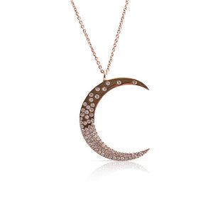 CELESTIAL SCATTERED DIAMOND MOON NECKLACE