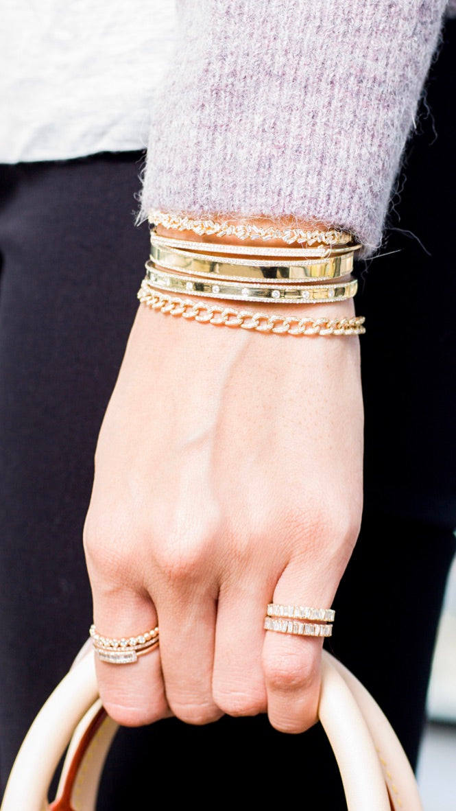 DIAMOND BEAD STACKING RING