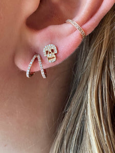 WHITE DIAMOND SKULL EARRINGS