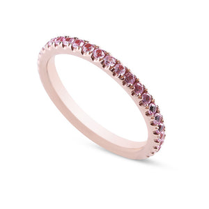 14K GOLD AND PINK SAPPHIRE ETERNITY RINGD