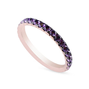 14K GOLD AND AMETHYST ETERNITY BAND
