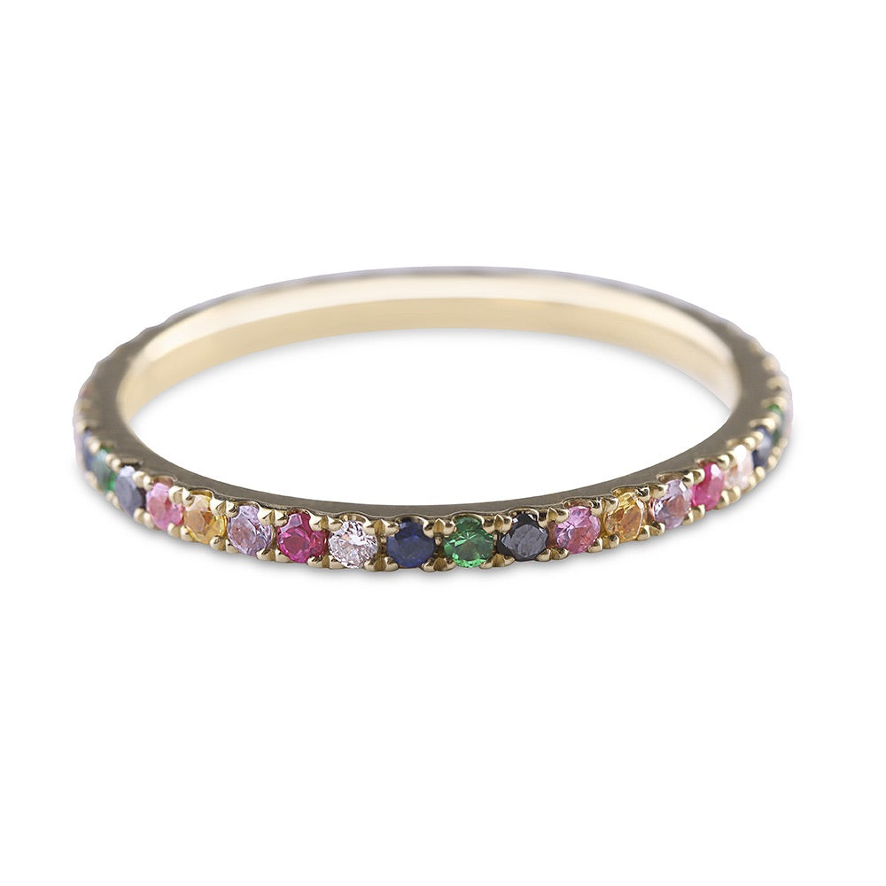 RAINBOW SAPPHIRE ETERNITY BAND SIZE 7