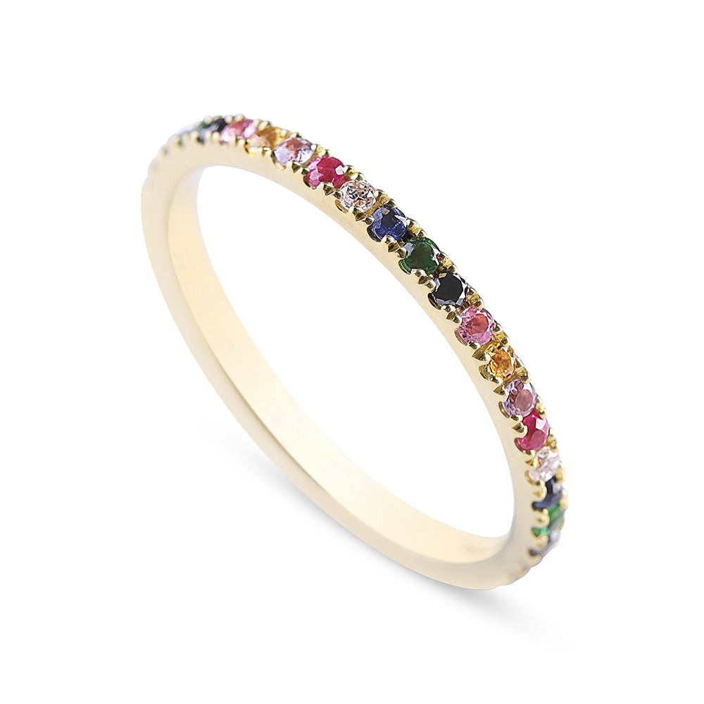 RAINBOW SAPPHIRE ETERNITY BAND SIZE 7