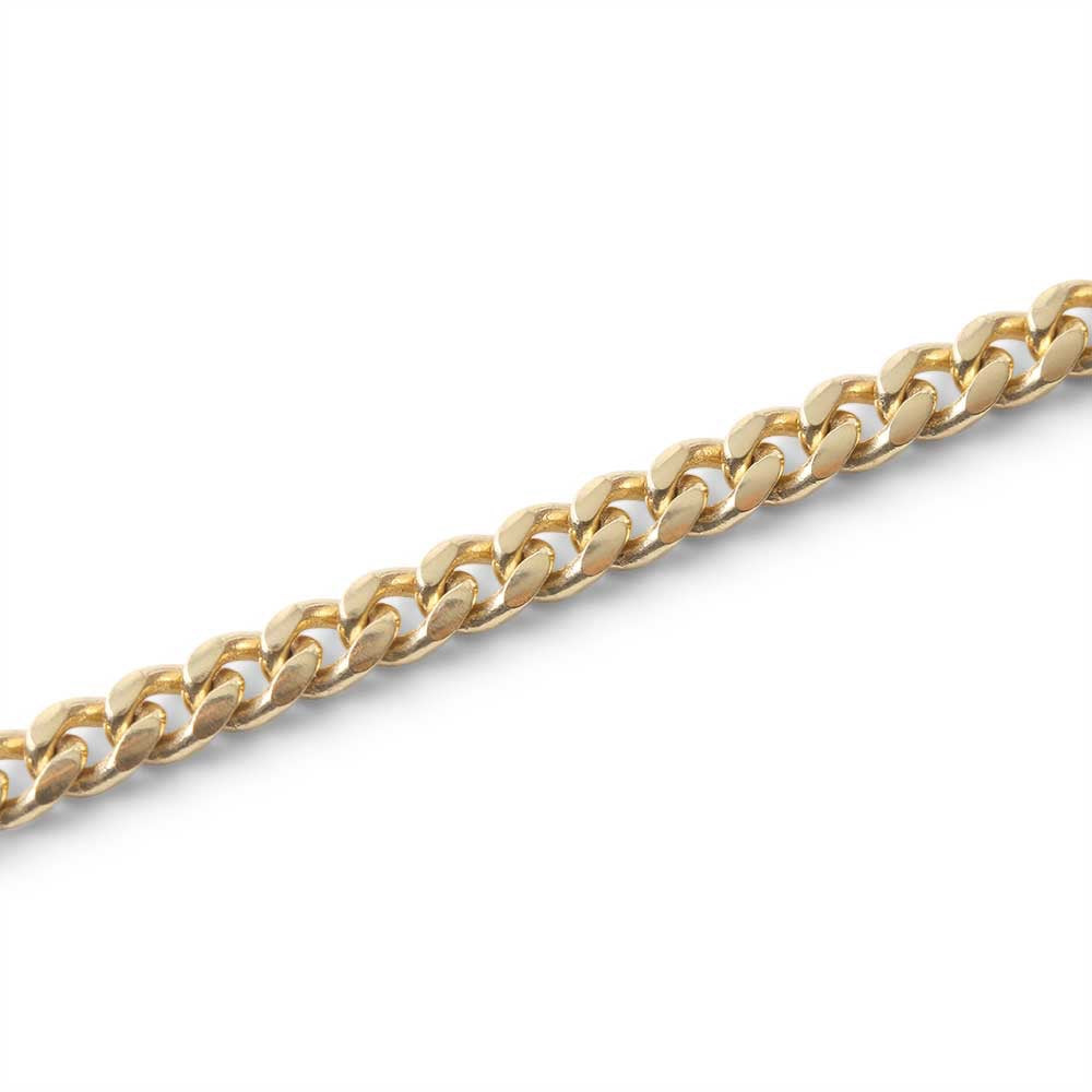 14K SOLID GOLD CURB LINK CHAIN (3.50MM)