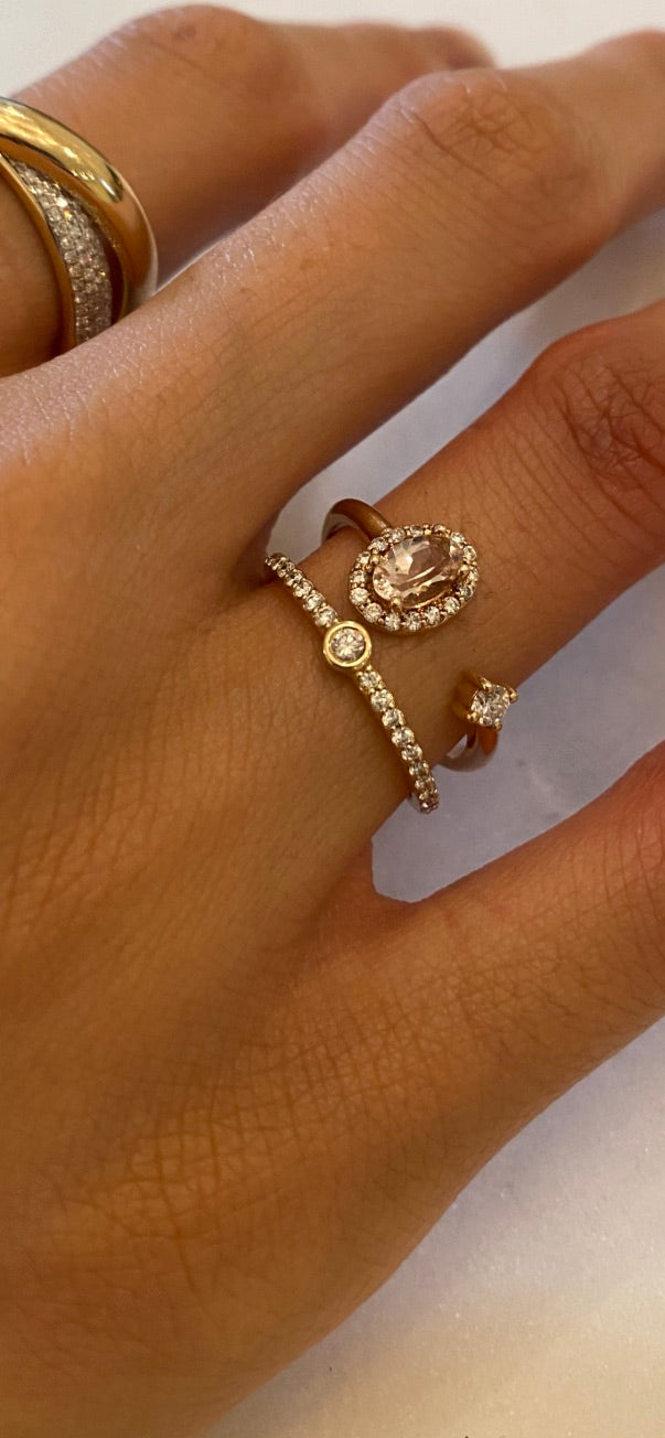 MORGANITE WITH DIAMOND WRAP RING