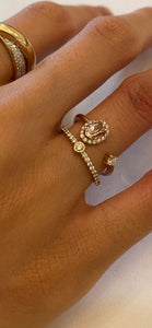 MORGANITE WITH DIAMOND WRAP RING