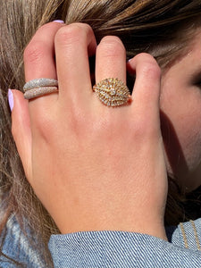 14k GOLD DIAMOND DOME RING