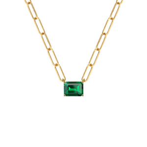 GEMSTONE PAPERCLIP NECKLACE