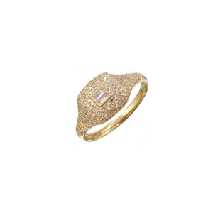 BAGUETTE DIAMOND SIGNET RING