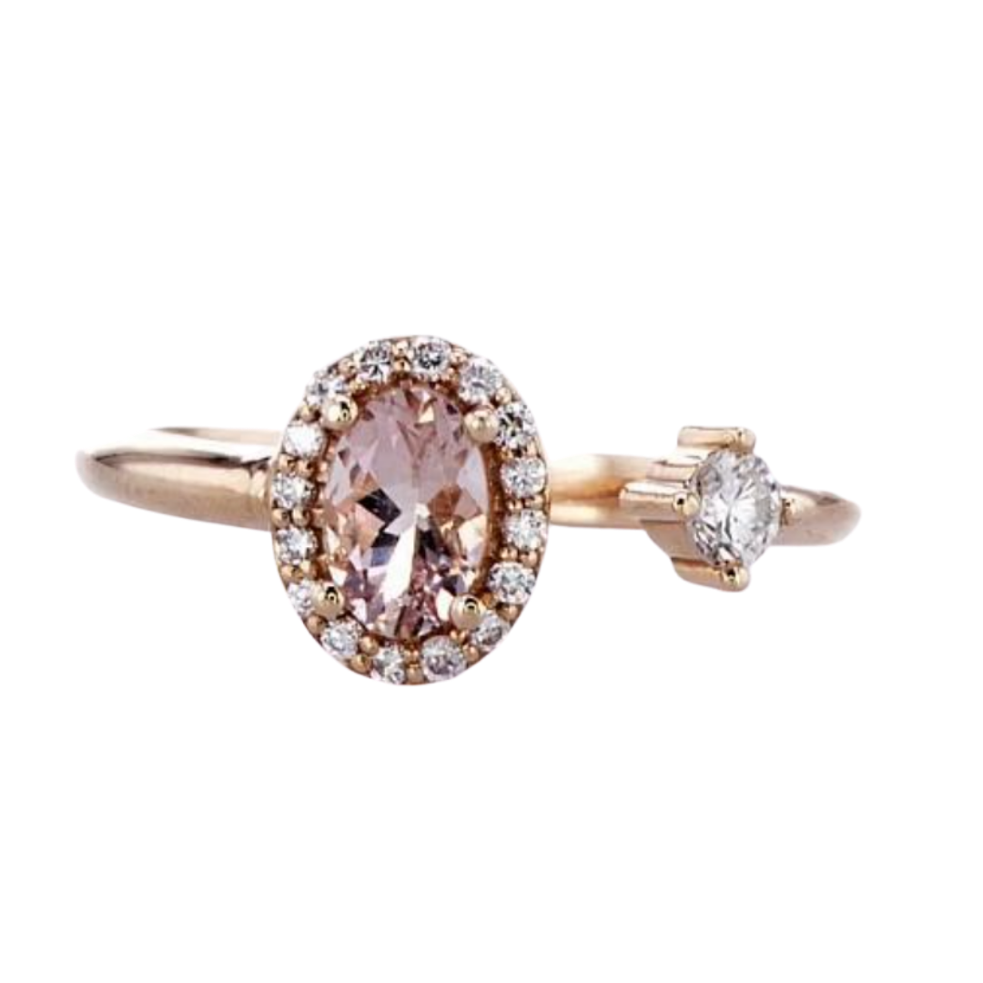 MORGANITE WITH DIAMOND WRAP RING