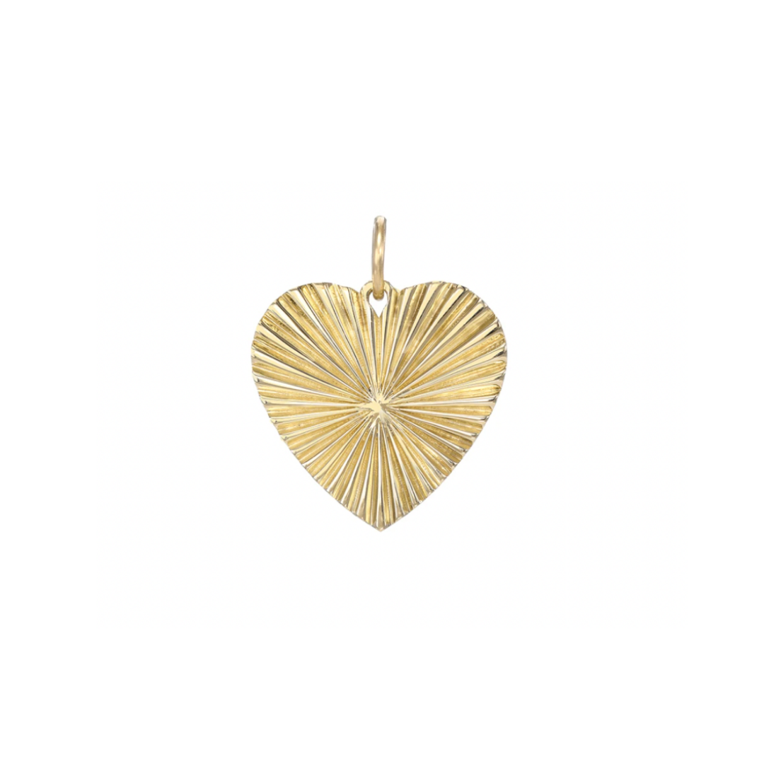 SALT. Fine Jewelry  14K FLUTED GOLD HEART CHARM