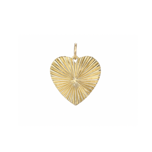 FLUTED 14K GOLD  HEART CHARM