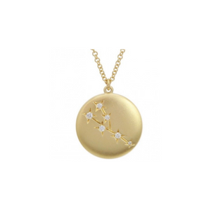 14K Yellow Gold Zodiac Constellation Necklace Taurus