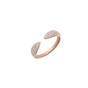 14K GOLD AND DIAMOND LARGE CLAW RING ROSE GOLD