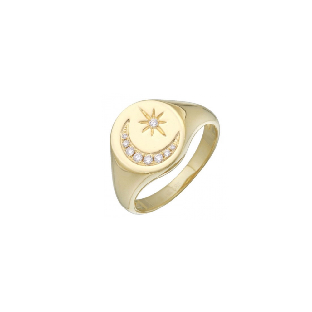 DIAMOND CELESTIAL SIGNET RING