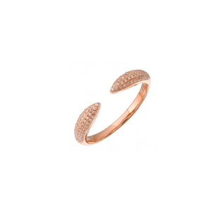 MEDIUM DIAMOND CLAW RING ROSE GOLD