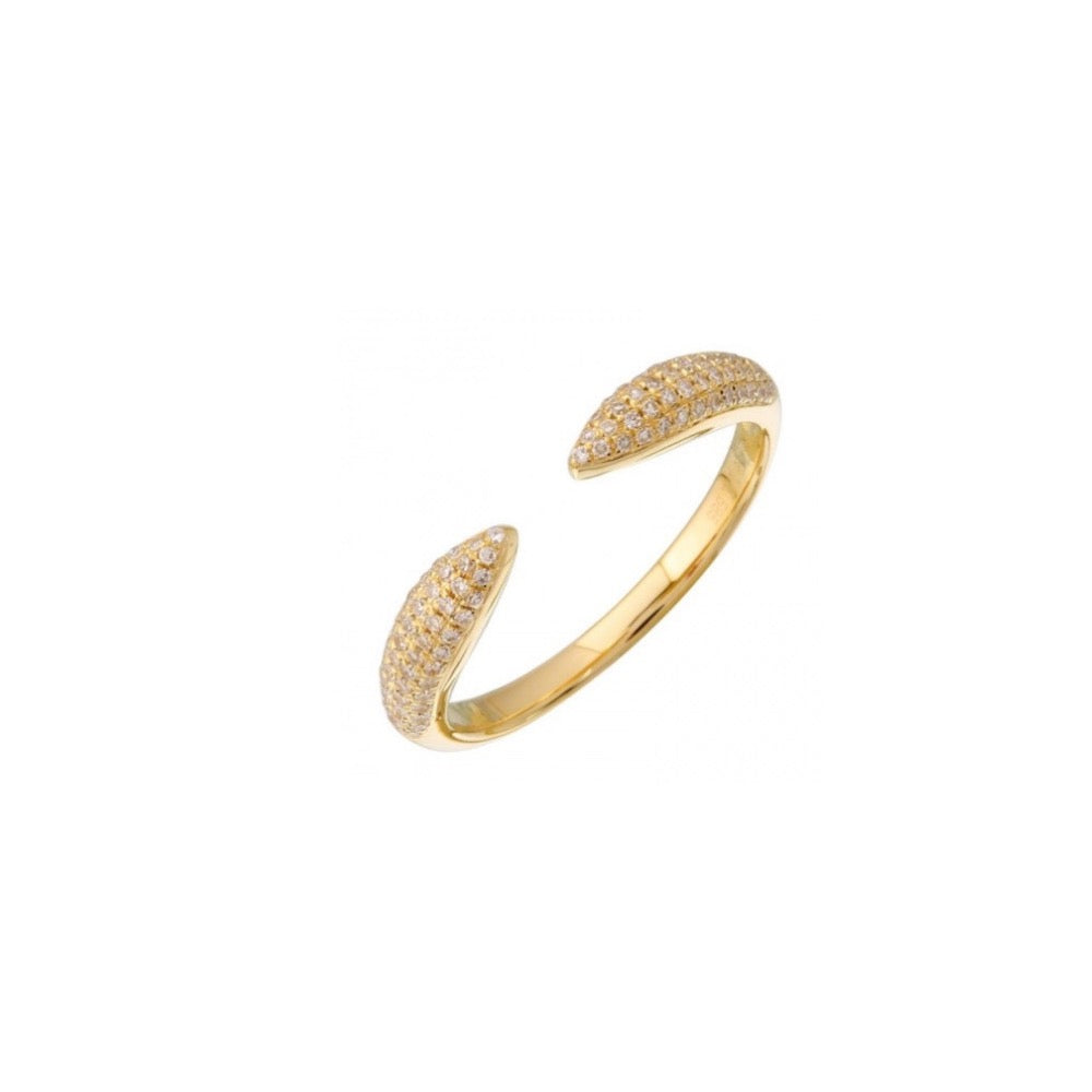 MEDIUM DIAMOND CLAW RING YELLOW GOLD