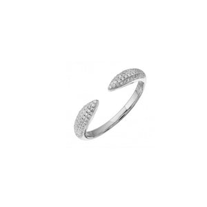 MEDIUM DIAMOND CLAW RING WHITE GOLD