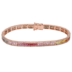 DIAMOND AND RAINBOW TENNIS BRACELET