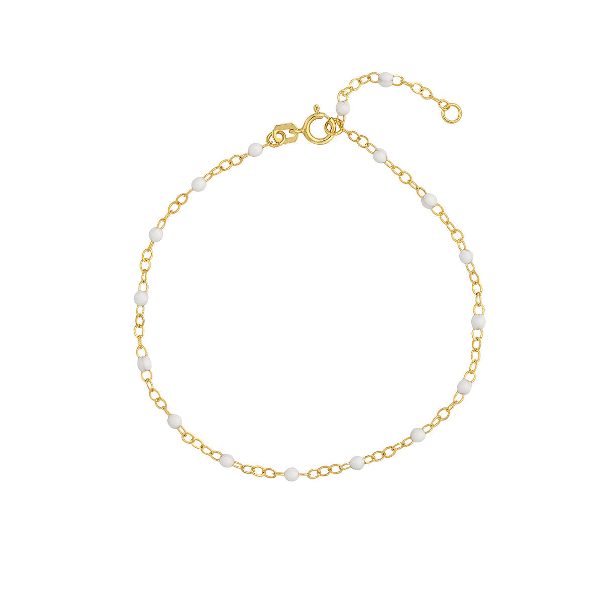 14K GOLD CHAIN WITH ENAMEL BEAD BRACELET