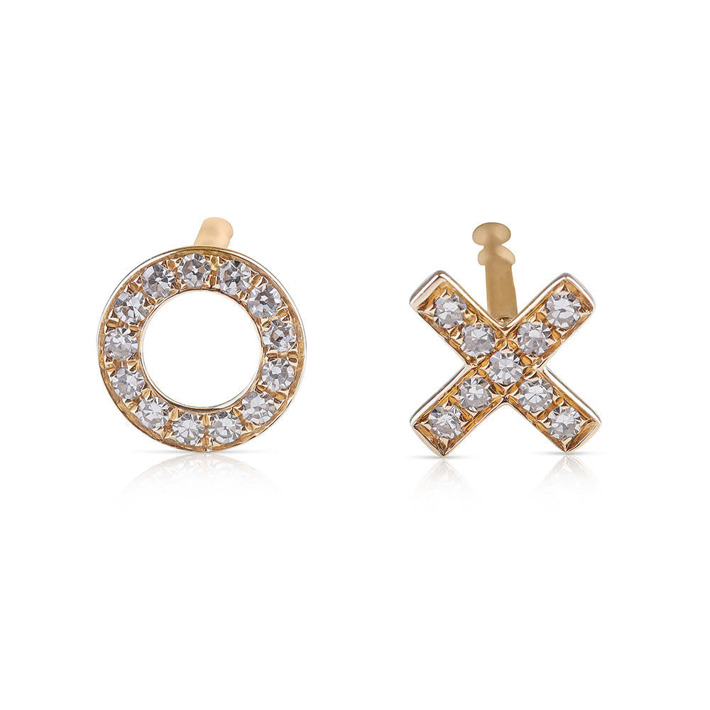 DIAMOND XO STUD EARRINGS