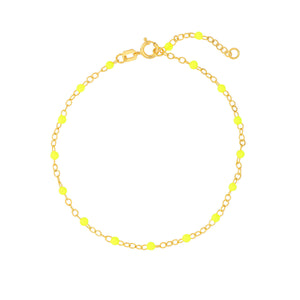 14K GOLD CHAIN WITH ENAMEL BEAD BRACELET