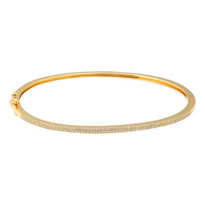 14K Yellow Gold Petite Pavé Diamond Bangle