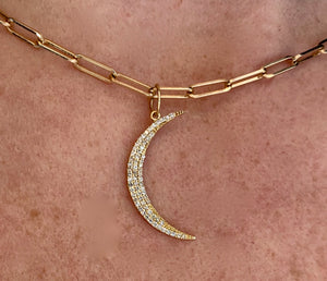 MEDIUM DIAMOND CRESCENT MOON CHARM