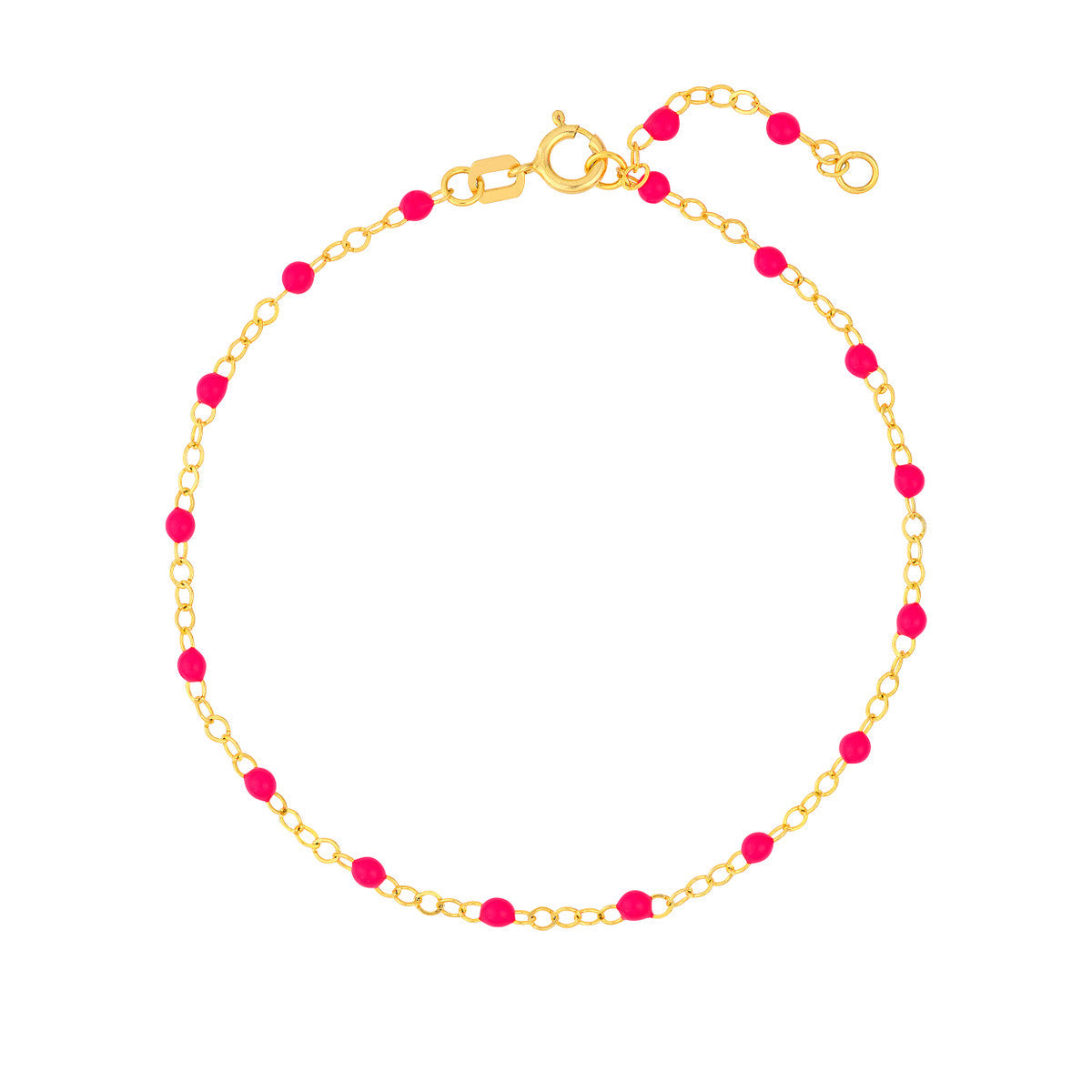 14K GOLD CHAIN WITH ENAMEL BEAD BRACELET