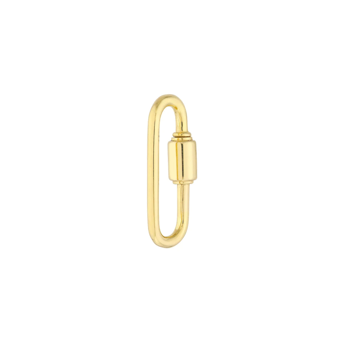 14k gold carabiner plain round