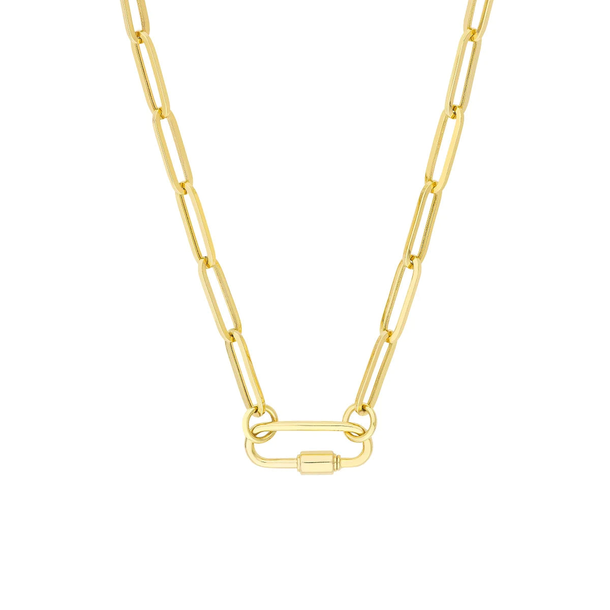 14k gold carabiner plain round