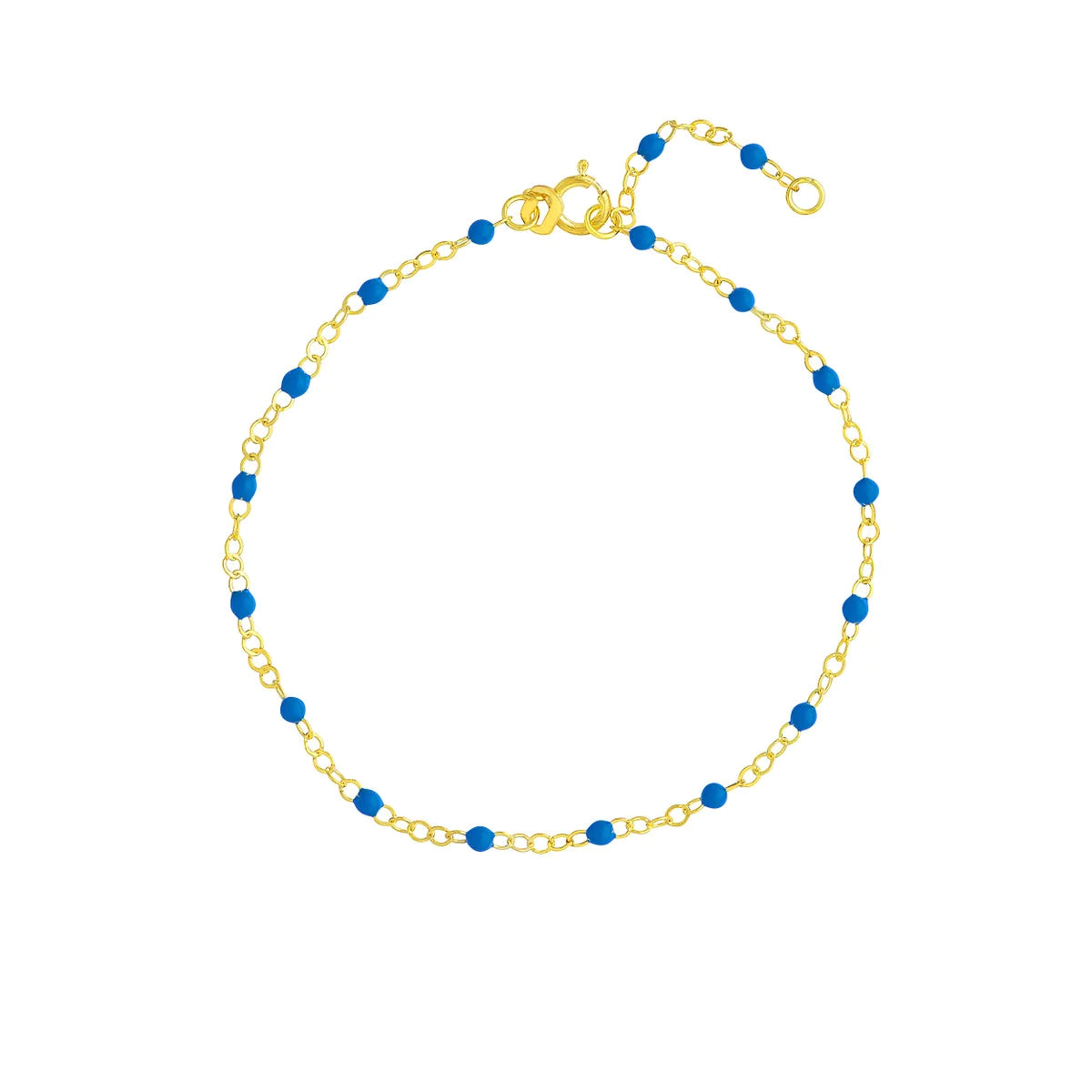14K GOLD CHAIN WITH ENAMEL BEAD BRACELET