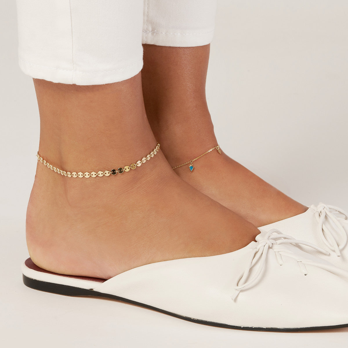 14K GOLD DISC ANKLET