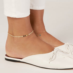 14K GOLD DISC ANKLET