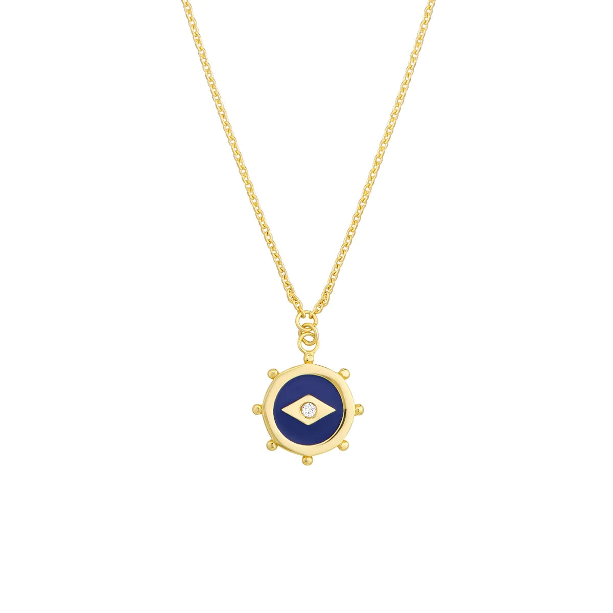 DIAMOND ENAMEL EVIL EYE NECKLACE